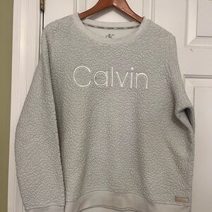 Calvin Klein Cream Sherpa Pullover XL
